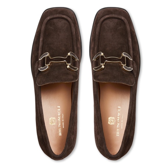 Bruno Magli Shoes - NATALIE SQUARE TOE LOAFER-BROWN SUEDE